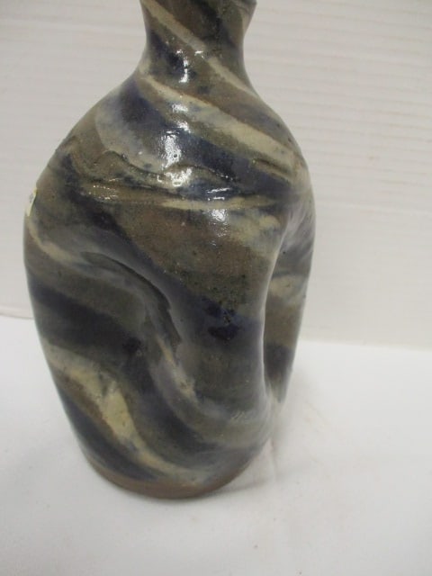 BB Craig Swirl Pottery Jug w/Blue & Beiges - 2