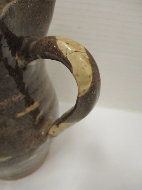 Sue Reinhart Swirl Glaze Art Pottery Jug w/Double Handles - 3