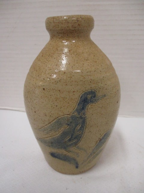 B. Shobe Pottery Jug Hartville, OH (Floral & Bird Design) - 3