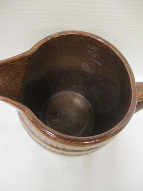 McCoy? Unmarked Stoneware Barrel Pitcher - 2