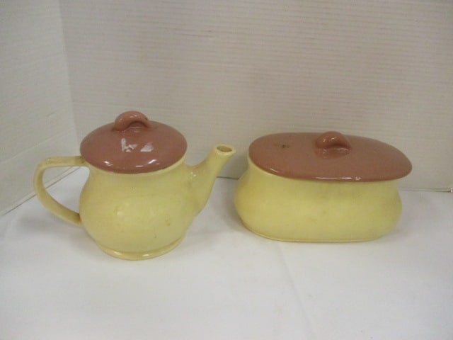 Brush McCoy Teapot & Matching Covered Bowl (1 of 9)