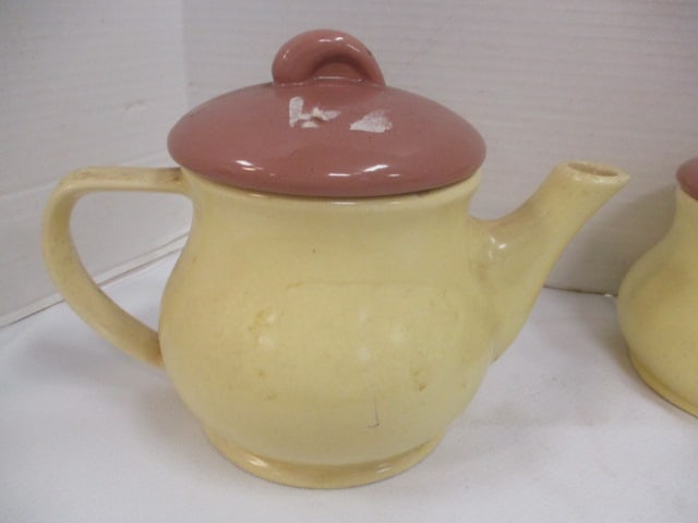 Brush McCoy Teapot & Matching Covered Bowl - 6