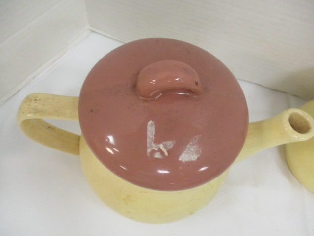 Brush McCoy Teapot & Matching Covered Bowl - 7