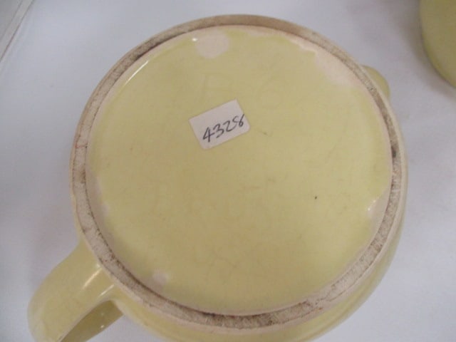 Brush McCoy Teapot & Matching Covered Bowl - 9