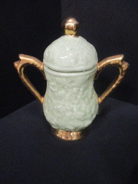 Mint Green Teapot (8 1/2"), Sugar Bowl 6", & McCoy Unipet Bowl - 6
