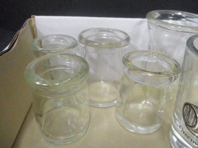 Souvenir Glass Shot Glasses & Lot of 5 Glass Creamer Jars - 6