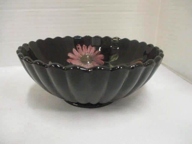 Westmoreland Black Amythyst Plate w/scroll edge (8 1/2") & - 2