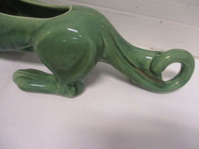 Green Ceramic Panther Planter - 2