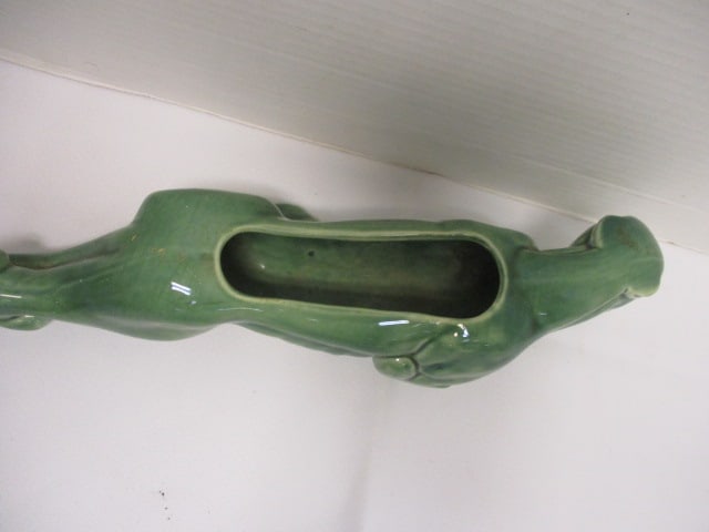 Green Ceramic Panther Planter - 4