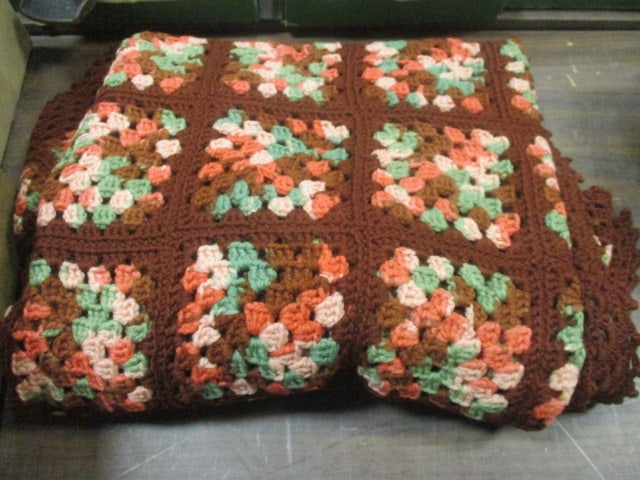 Granny Square Crochet Handmade Afghan: 54 x 70