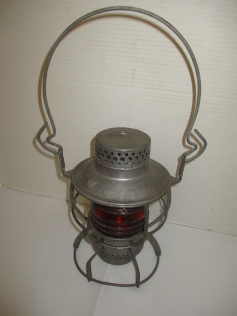 Dressel Railroad Lantern w/Red Globe (Arlington, NJ) (1 of 4)