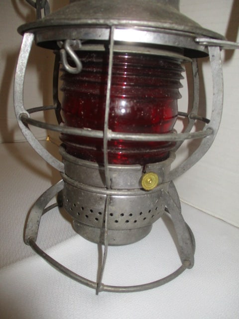 Dressel Railroad Lantern w/Red Globe (Arlington, NJ) - 3