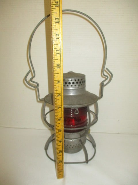 Dressel Railroad Lantern w/Red Globe (Arlington, NJ) - 4