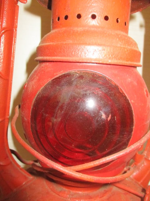 Dietz Little Wizard Lantern w/Red Glass Globe - 5