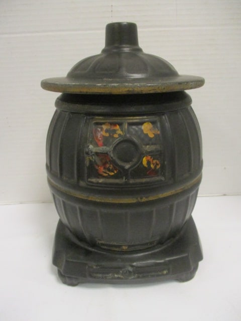 McCoy USA Pottery Black Pot Belly Stove Cookie Jar (1 of 5)
