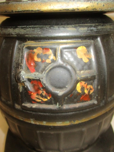 McCoy USA Pottery Black Pot Belly Stove Cookie Jar - 2