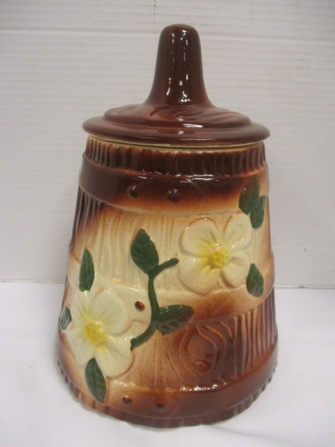 McCoy Vtg. Dogwood Cookie Jar (unmarked): 11"