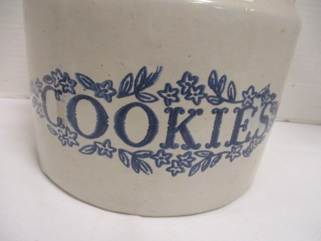 Monmouth Western Stoneware 'Cookies' Jar w/metal Bail handle - 2