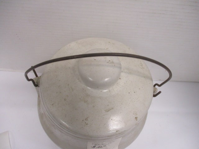 Monmouth Western Stoneware 'Cookies' Jar w/metal Bail handle - 3