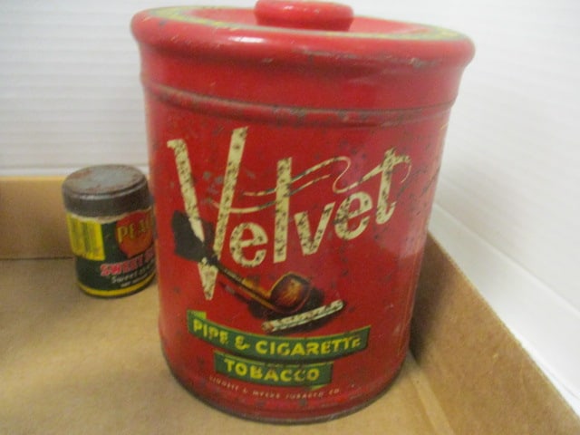 Tobacco Vtg. Tins, Cigarette Tin, etc. - 4