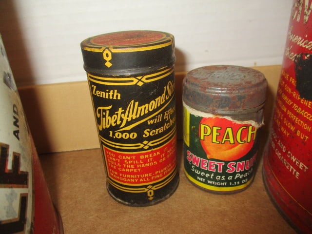 Tobacco Vtg. Tins, Cigarette Tin, etc. - 7