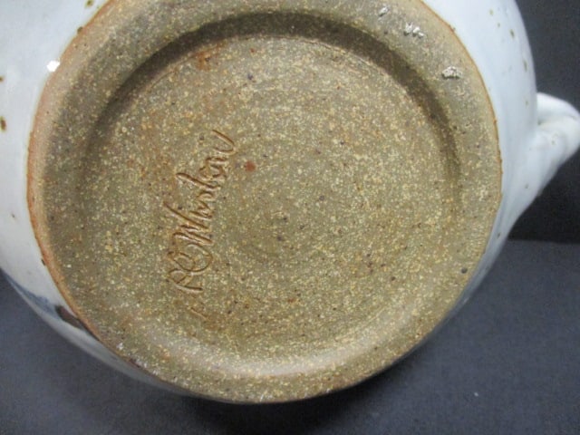 Japanese Studio Pottery Teapot Signed - 4