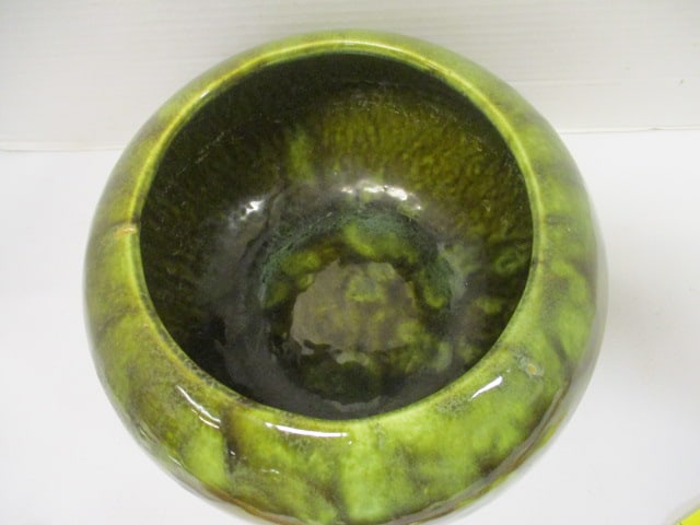 Green & Brown Drip Glaze Planter - 2