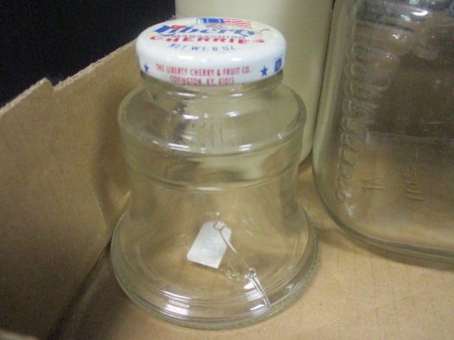 2 Glass Ribbed Pantry Jars, Custard Glass Storage Jar, - 6