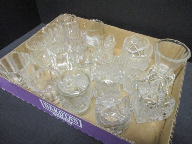 Clear Glass Toothpick Holders Grouping: .