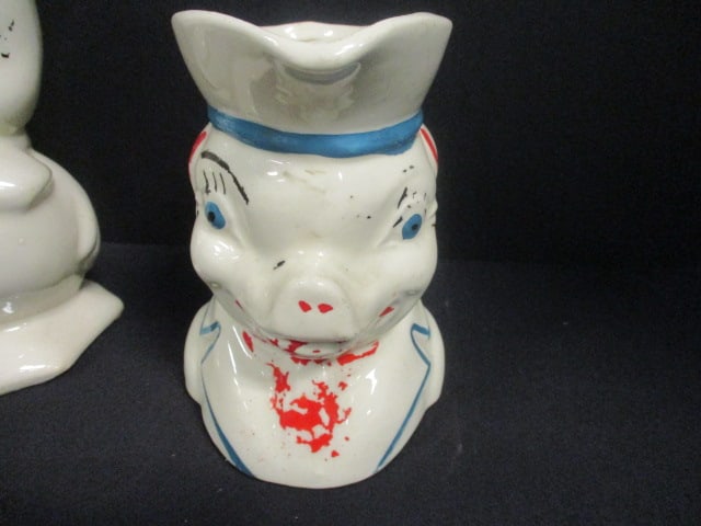 Shawnee Pottery 'Colonial Pig' Creamer 5 1/2", & USA Shawnee - 2