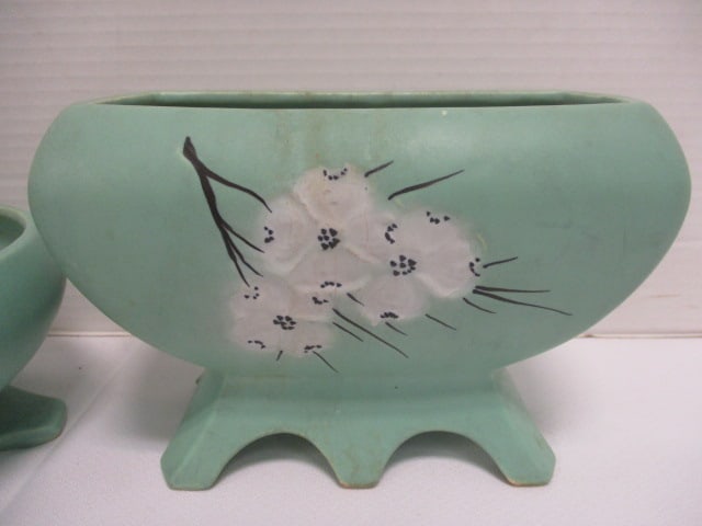 McCoy Mint Green Spring Wood Planter (Lot of 2) - 2