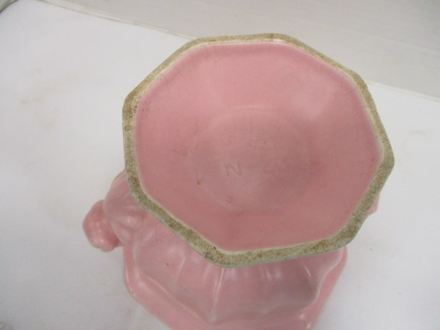Haeger? Marked USA #N-23 Pink Pottery Planter - 3