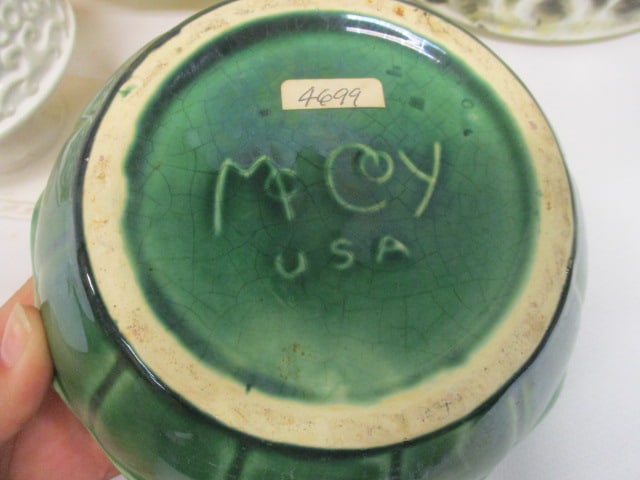6 Planters-Green one is marked McCoy - 3