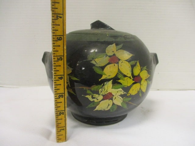 Nelson McCoy Black Pottery Bean Pot Cookie Jar - 6