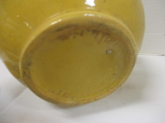 Yellow Drip Glaze Pottery Beanpot Cookie Jar - 4