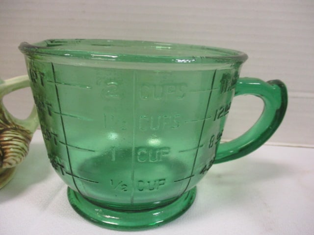 2 Cup Green Mixing Cup, McCoy Yellow Planter,Creamer, - 6
