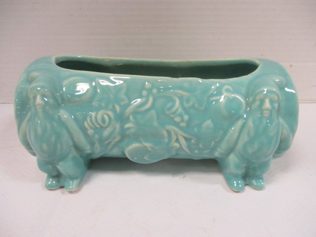 Shawnee Pottery Gnome & Log Planter: 8" L x 3 1/2" Deep