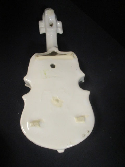 Porcelain Violin 10" Wall Pocket & Wall Pocket Planter 7" - 5