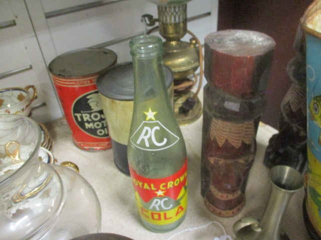 Table Lot-RC Bottle, Oil Cans, Ball Pitcher, Southern Bakery Jar, - 5