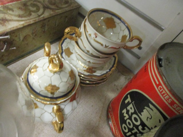 Table Lot-RC Bottle, Oil Cans, Ball Pitcher, Southern Bakery Jar, - 7