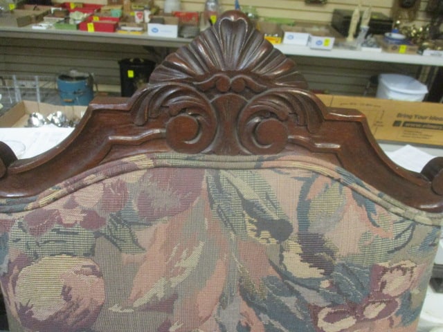 Louis XV Style Floral Tapestry Upholstered Armchair - 2