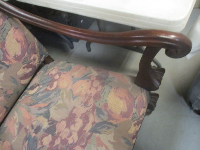 Louis XV Style Floral Tapestry Upholstered Armchair - 3