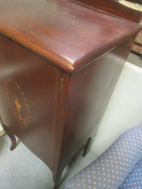 Antique Sheet Music Cabinet w/Marquetry Inlay - 4