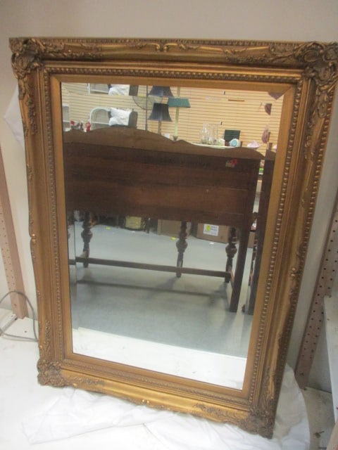 French Style Gold Wall Mirror w/ornate corner details & (1 of 3)