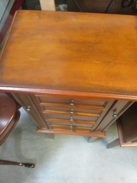 Cherry Finish Wood Jewelry Armoire - 2