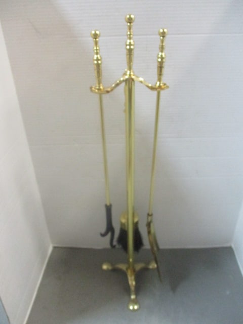 Brass Fireplace Tool Set: 27 1/2"