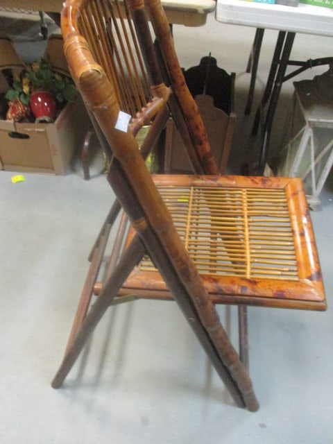 Folding Vtg. Bamboo Chair - 3