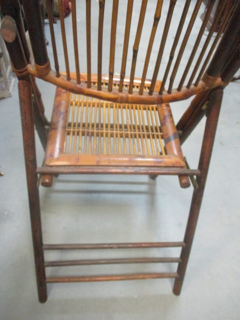Folding Vtg. Bamboo Chair - 4