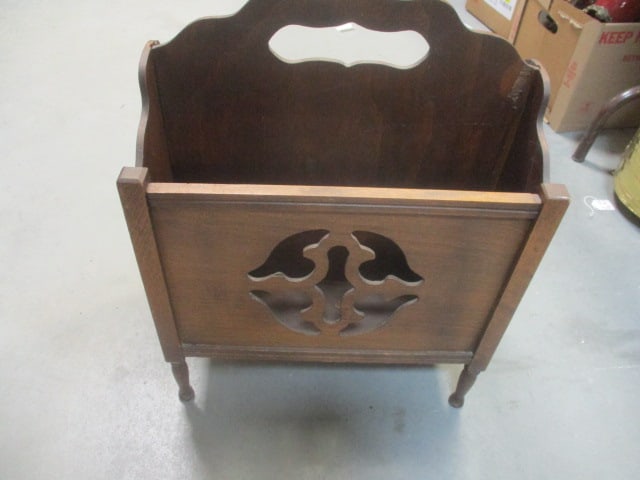 Vtg. Mahogany Magazine Rack (1 of 3)