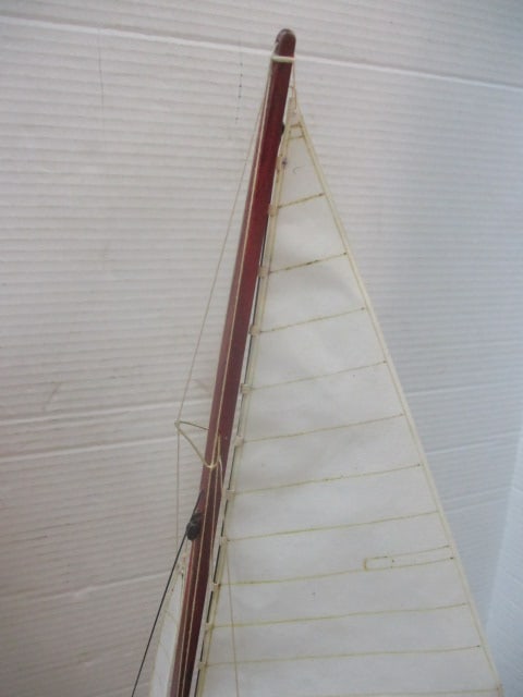 Wood Sailboat on Stand - 5